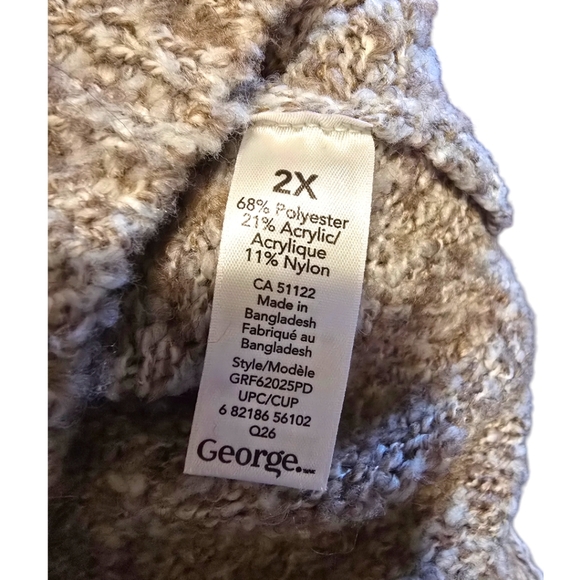 Tunic Style Short Sleeve Sweater Beige/Cream Knitted Plus Size 2X - Picture 6 of 6